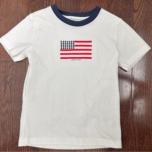 Janie and Jack White Tee with Flag Design